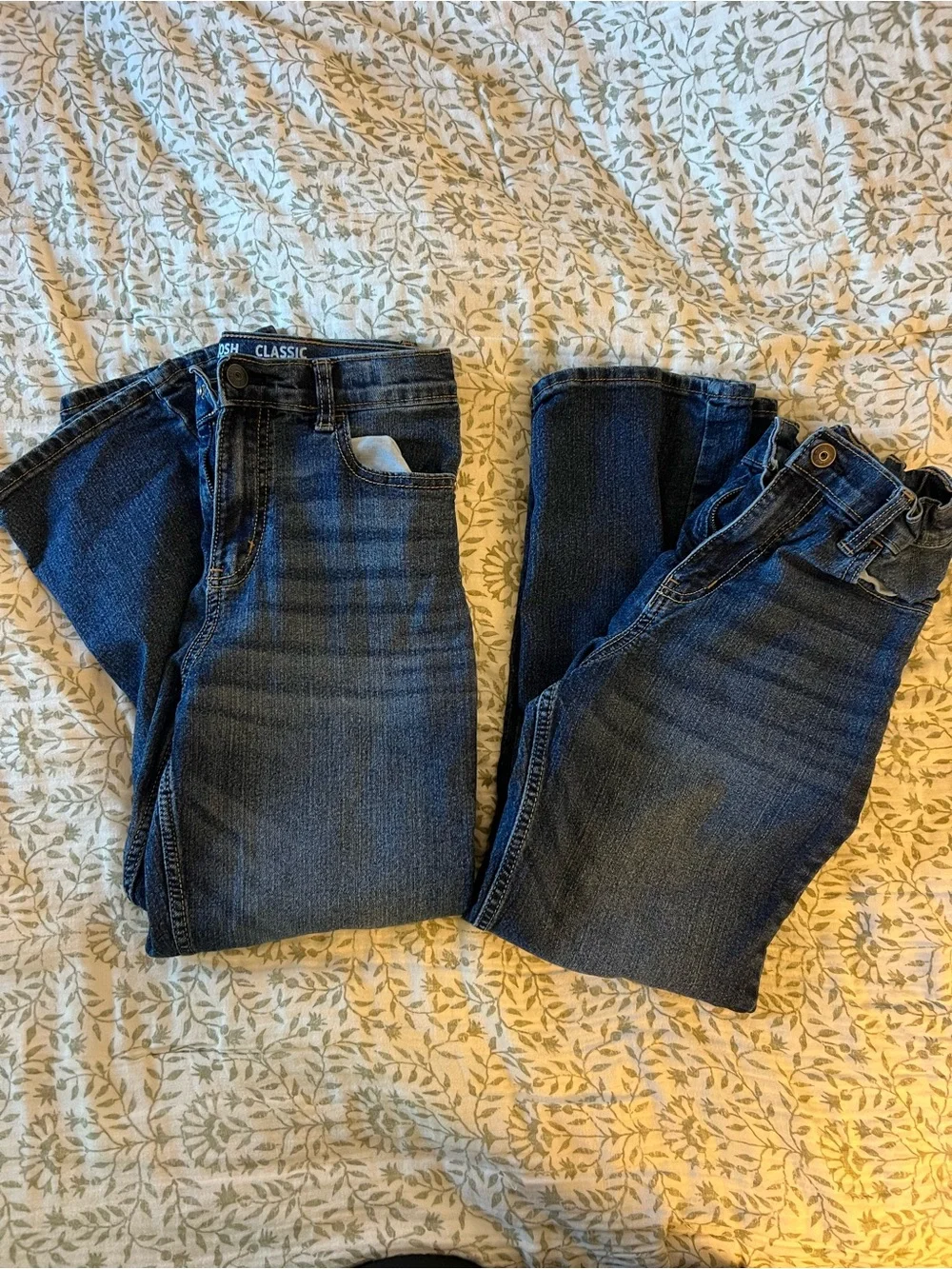 Bundle of 2 Boys 12/12A Adjustable waist Classic Dark Wash Denim Jeans